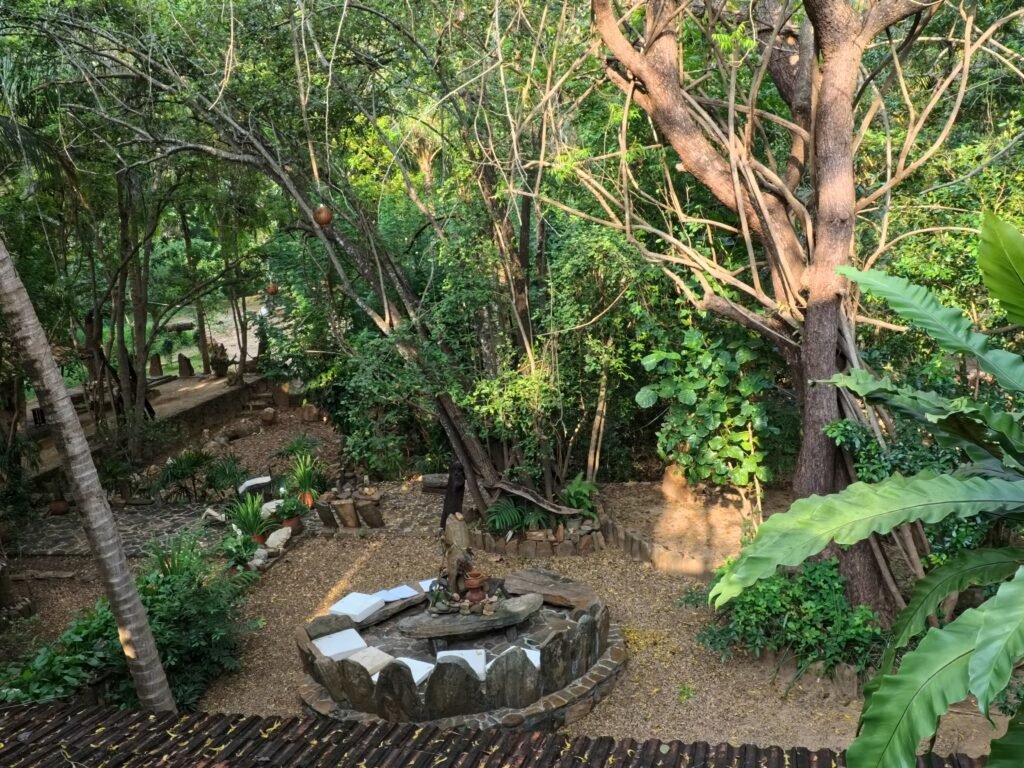 View from the upstairs terrace at Gem River Edge in Kataragama, Sri Lanka